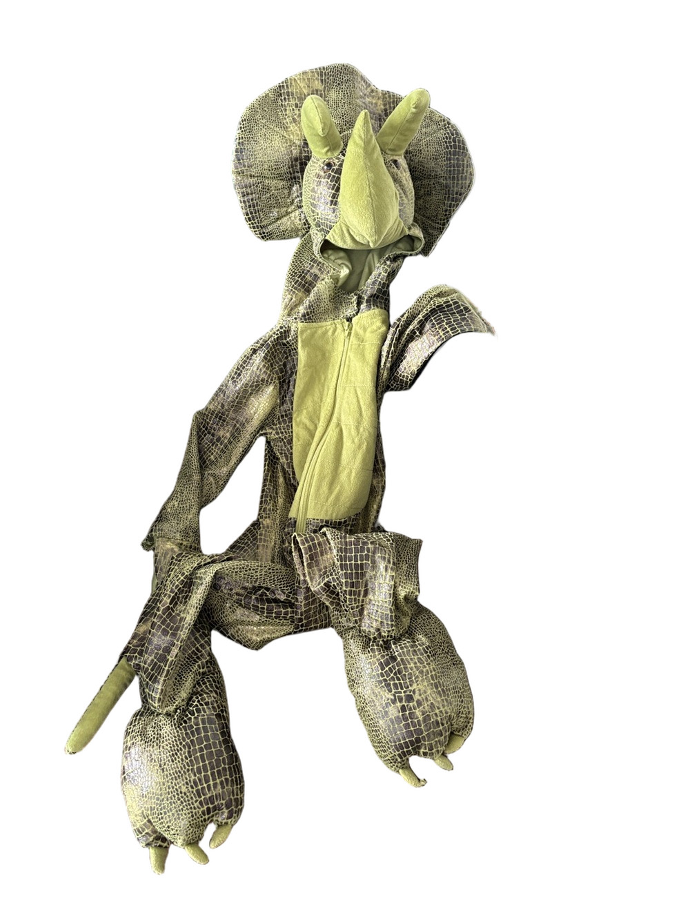 Halloween Kids Green Triceratops Reptile Costume Hoodie